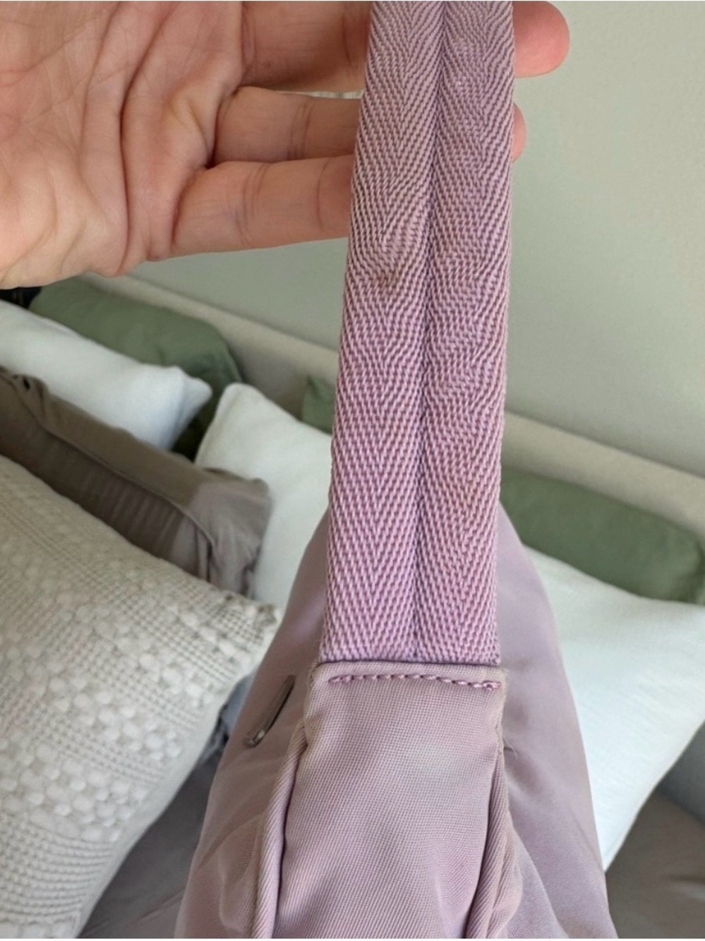 Prada Vintage Lavender Lilac Nylon Mini Hobo Shoulder Bag RARE color + COA - Picture 5 of 8